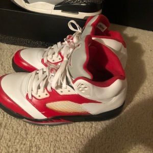 these are CUSTOM fire red 5s FROM AN OG FIRE RED